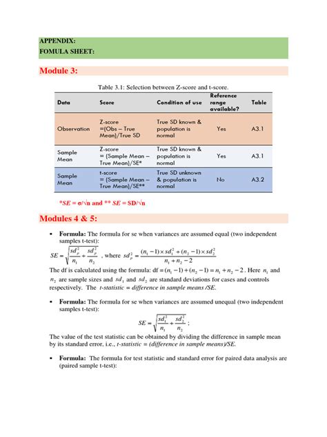 Image result for Standard Deviation Formula Sheet