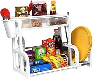 Buy Callas 2-Tier Multi Functional Kitchen Rack with Knife Block ...