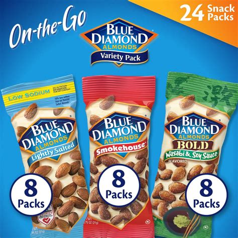 Buy Blue Diamond Almonds Snack Nut Variety Pack for Kids, Office ...