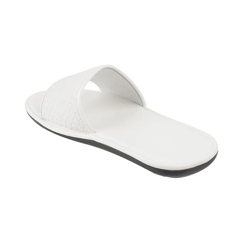Ledero White Weave Pattern Slides for men | Buy Stylish Slip ons for ...