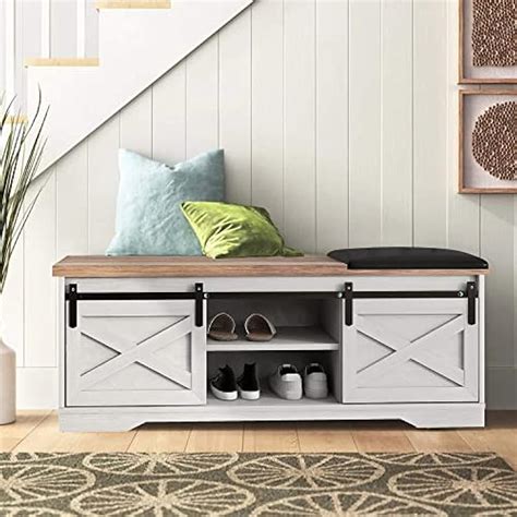 Shoe Bench Entryway with Storage, Modern White Shoe | Ubuy India
