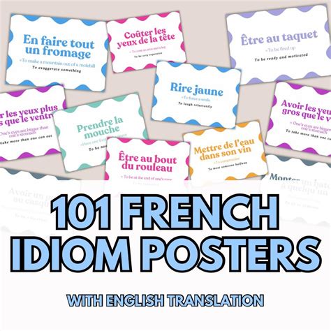 101 Printable French Classroom Posters - French Idiom Posters, Affiche ...