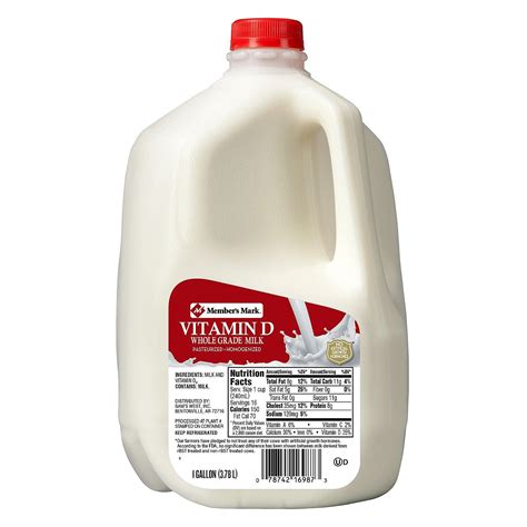1 Gallon Whole Milk Nutrition Facts