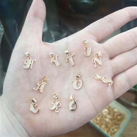 Jual liontin huruf bandul kalung inisial emas asli 375 8k muda kecil ...
