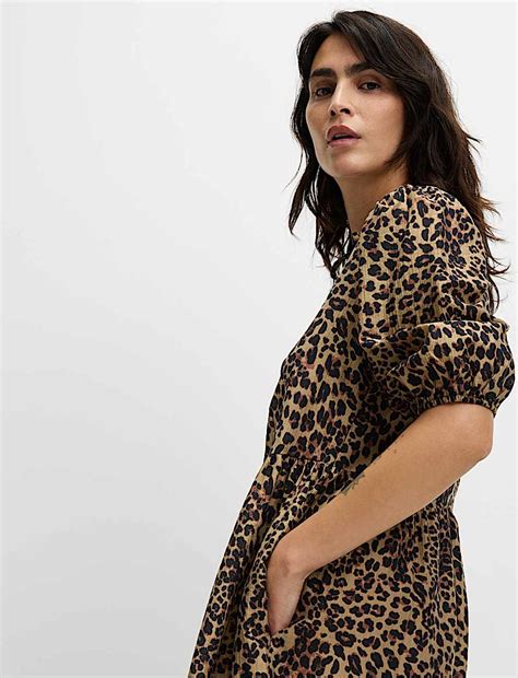 Buy Lyocell Rich Leopard Print Mini Waisted Dress at Marks & Spencer