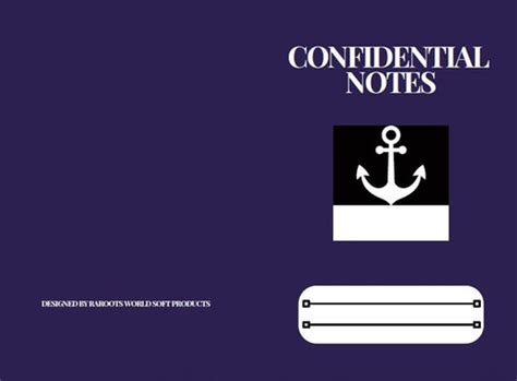 CONFIDENTIAL NOTES NOTEBOOK COVER - NAVY THEME DESIGN | RWSP-WEBSITE