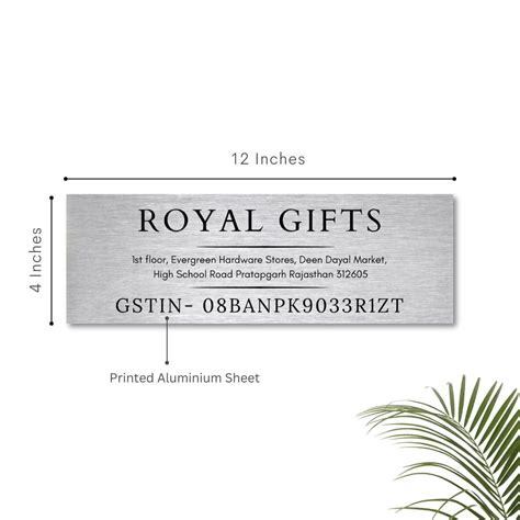 Silver Brushed GST Nameplate | Royal Gifts