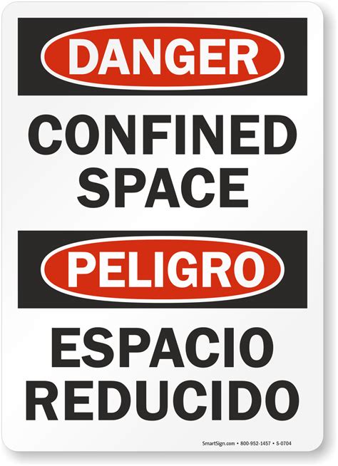 Bilingual Confined Space Signs | Spanish Confined Space Sign