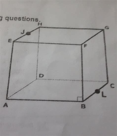 1.name a point that is coplanar with point C, G, and F.2.name the ...