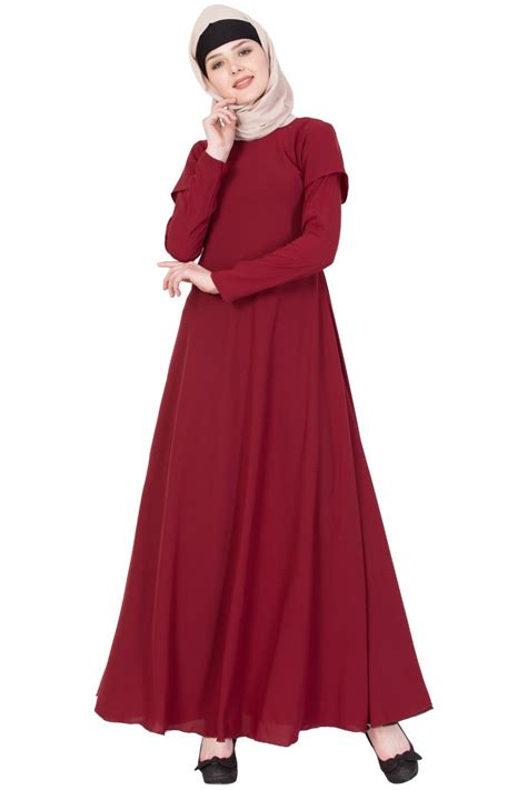 ABAYA DRESS WITH DUAL SLEEVES - MAROON – My Store
