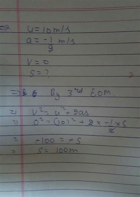 A scooter moving at the speed of 10m/s is stopped by applying the ...