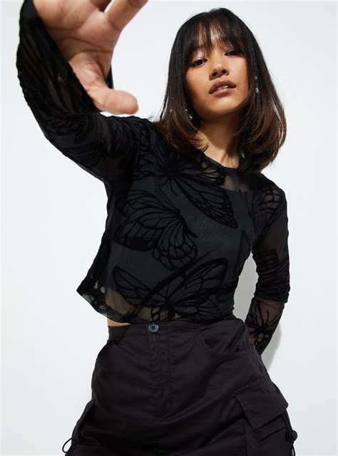 Buy ALAYA F x URB_N Women Printed Mesh Top with Camisole Online at just ...