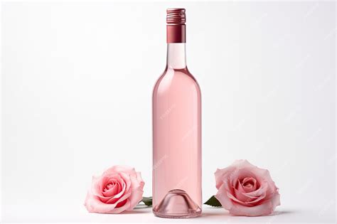 Premium Photo | Empty rose wine bottle isolated on white background