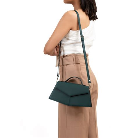 Fiona Teal Top Handle Leather Crossbody Bag For Women - Adisee – ADISEE