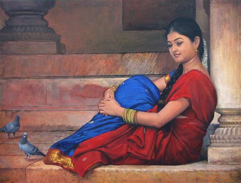 30 Amazing Oil Painting by South Indian Legend Ilaiyaraaja | Woman painting, Indian women ...