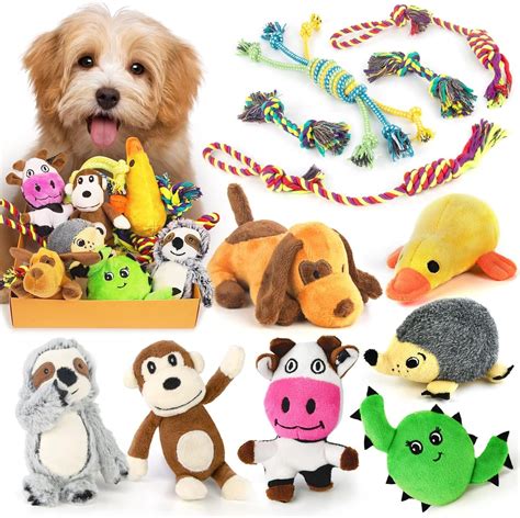 LEGEND SANDY Lot de 12 jouets couineurs pour chiens de petite taille, jouets à mâcher mignons ...