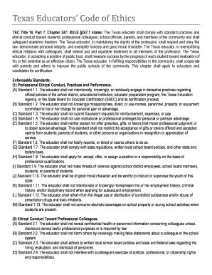 Fillable Online coe tcu Texas Educators Code of Ethics - coetcuedu ...