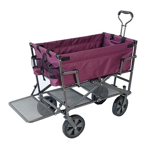 Mac Sports Double Decker Wagon: Purple - Folding Beach Cargo Cart, 150 ...