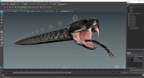 3D Giant Dark Rattlesnake Rigged for Maya model | 3D Molier International