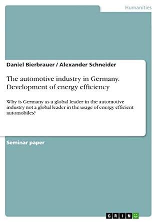 Buy The automotive industry in Germany. Development of energy ...