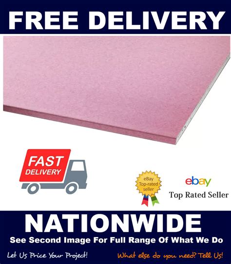 12.5 X 1200 X 2400mm 12.5mm Gyproc FireLine Tapered Edge Plasterboard ...