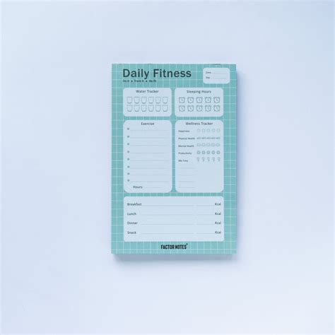 Daily Fitness Tracker | A5 | 90 GSM | 90 Tear-Off Pages – Factor Notes