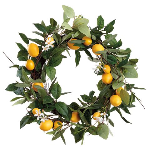 Allstate Floral Lemon Olive & Eucalyptus Floral Wreath - Shop Seasonal ...