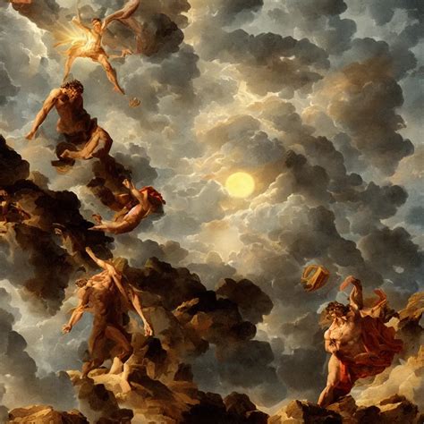 a digital painting of Zeus descending from mount | Stable Diffusion