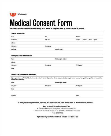 free printable medical consent form