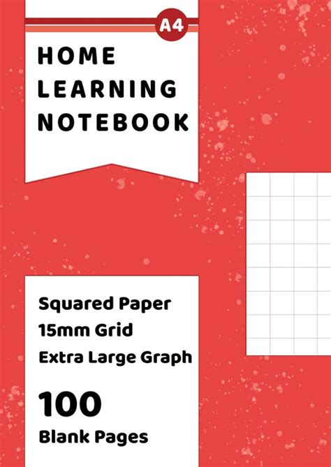 Buy Squared Paper 15mm Extra Large Graph : 100 Blank Grid Pages with ...