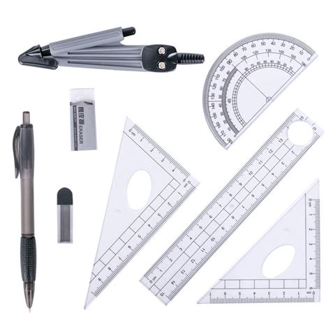 Geometry Set 8Pcs Compass Set Practical Math Tools Set / Kit : Amazon ...