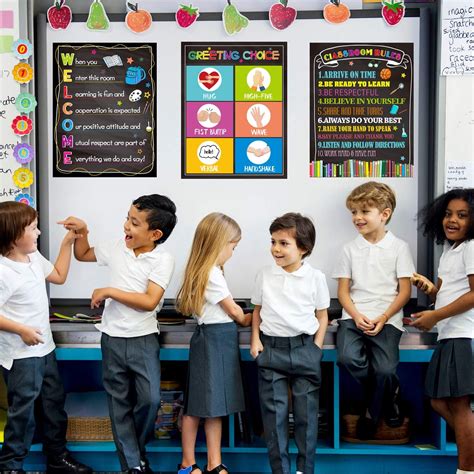 Buy క్లాస్ రూమ్ పోస్టర్ సెట్ డికోరేషన్స్ ప్రీస్కూల్ మిడిల్ స్కూల్ ...