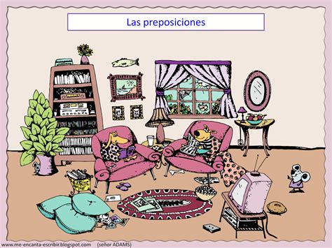 Me encanta escribir en español: Las preposiciones de lugar en la sala ...