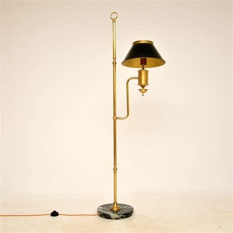 1930s Vintage Brass and Marble Floor Lamp For Sale at 1stDibs