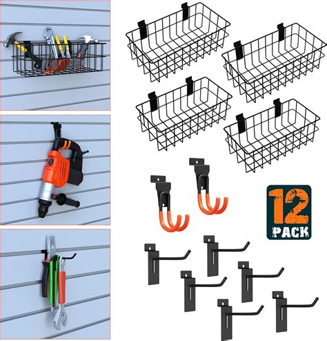 Amazon.com: Raaz365 12Pcs Slatwall Accessories Hooks Baskets for Slat ...