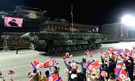 :Pyongyang:A large missile, believed to be a solid-fuel ...