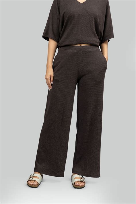 Mocha Wide Leg Lounge Pants – Relaxed Fit – NeceSera