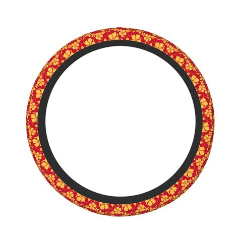 Daiia Red Vintage Flowers Steering Wheel Cover Auto Steering Wheel Covers Breathable Anti-Slip ...