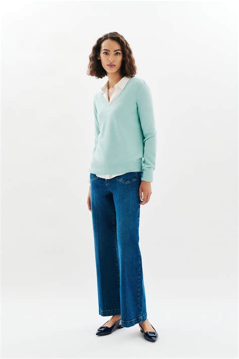 marianne2 100% cashmere sweater turquoise blue woman