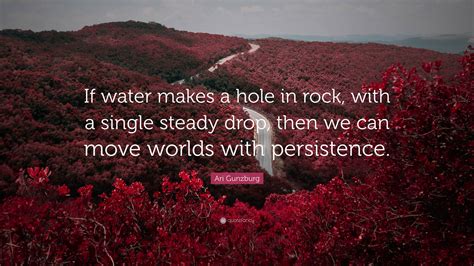Ari Gunzburg Quote: “If water makes a hole in rock, with a single ...