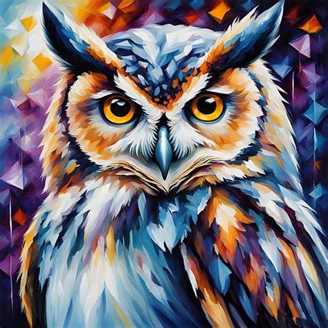 Owl Painting for Aquarians - Unique Zodiac Art for Aquarius | ArtFactory