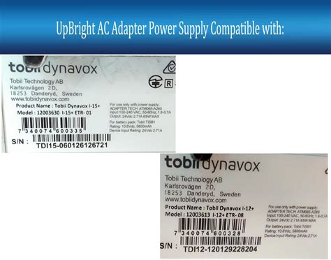 Buy UpBright 24V AC/DC Adapter Compatible with Tobii Dynavox i-15+ i-12 ...