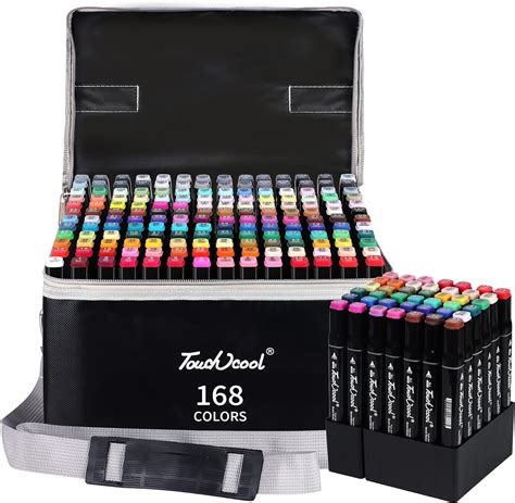 Touchcool 168 Kleuren Alcohol Marker Set met Basis en Modieuze Draagtas ...