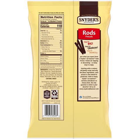 Snyder's of Hanover, Pretzel Rods, 12 oz Bag - PantryDash