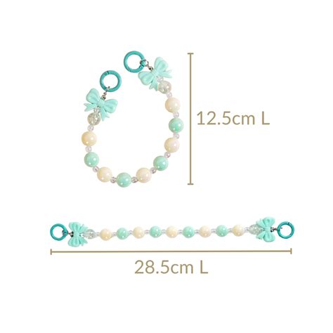 Bows And Beads Keychain Mint And White Online - Premium Keychain | Nestasia