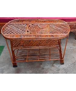 CRAFTCANE Bamboo Cane Oval Table, Coffee Table,Tea Table, Serving Table ...