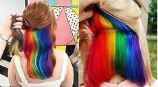 Dye Coloured Hair by This Chic And Mysterious Rainbow Hair Is Taking Dye Coloured Hair