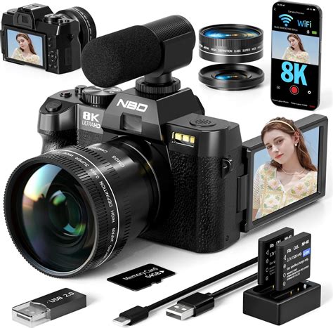 8k Digital Cameras For Photography 64mp 16x Zoom Autofocus Wifi ...