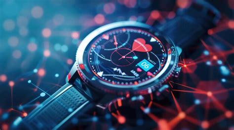 A digital interface displaying gps watch features such as heart rate ...