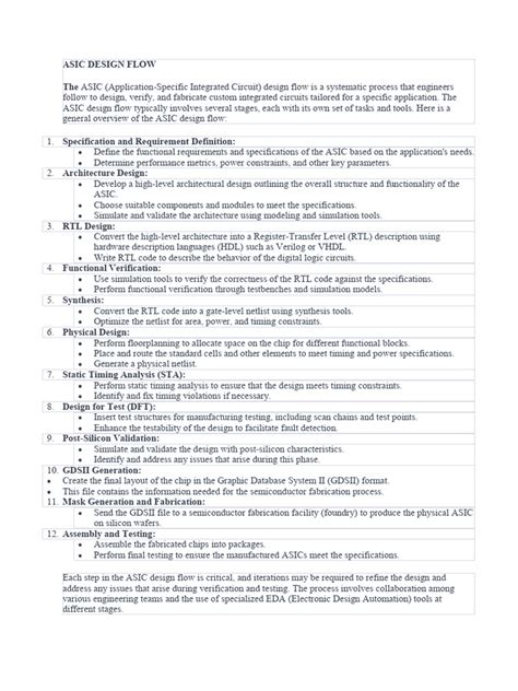 Image result for ASIC Design Flow